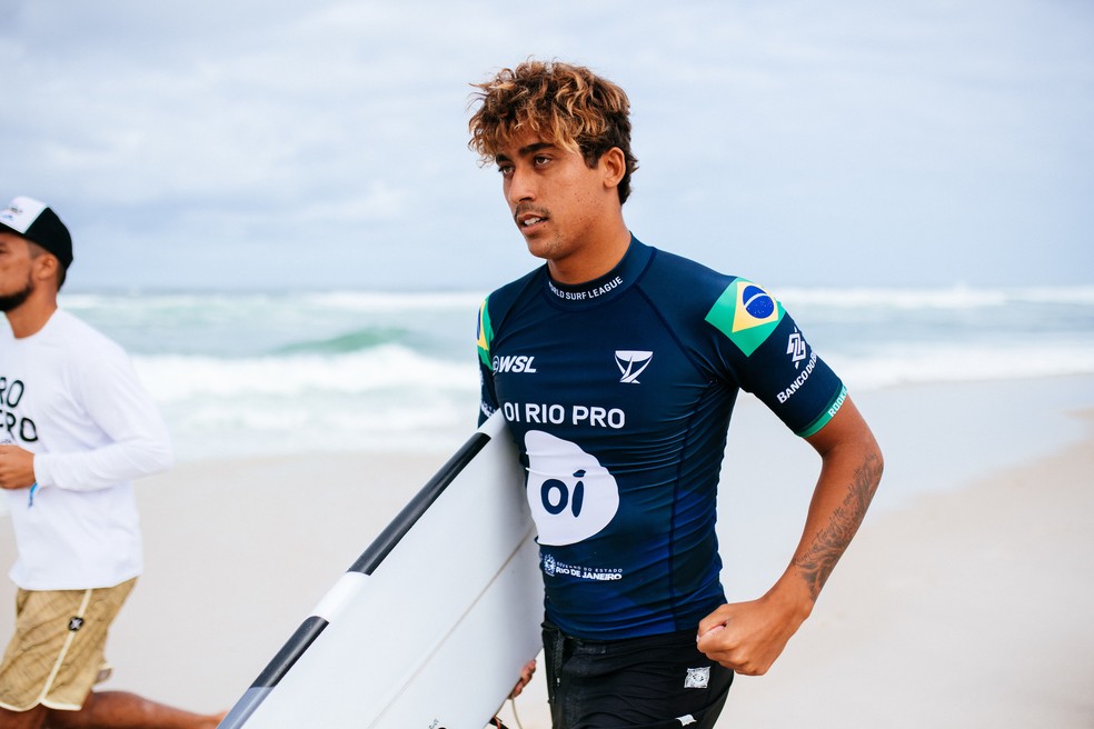 Samuel Pupo surfe Rio Pro Saquarema — Foto: Thiago Diz/World Surf League