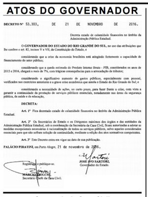 Decreto públicado nesta terça-feira (Foto: Reprodução/G1)