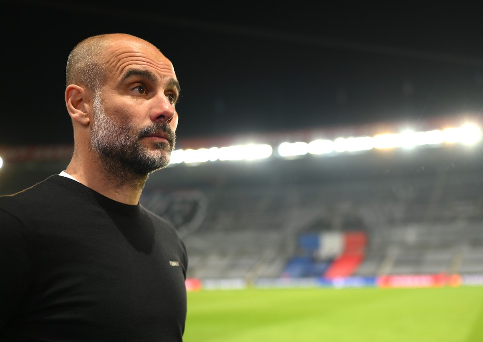 Guardiola fala sobre a expectativa de enfrentar de novo o PSG pela Champions League — Foto: Getty Images