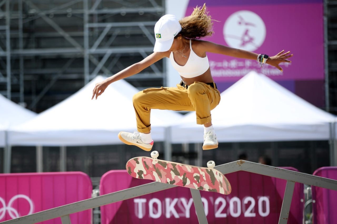 Rayssa Leal, skatista brasileira de 13 anos, foi medalha de prata na categoria street do skate nas Olimpíadas de Tóquio 2020 (Foto: Gaspar Nóbrega/COB)