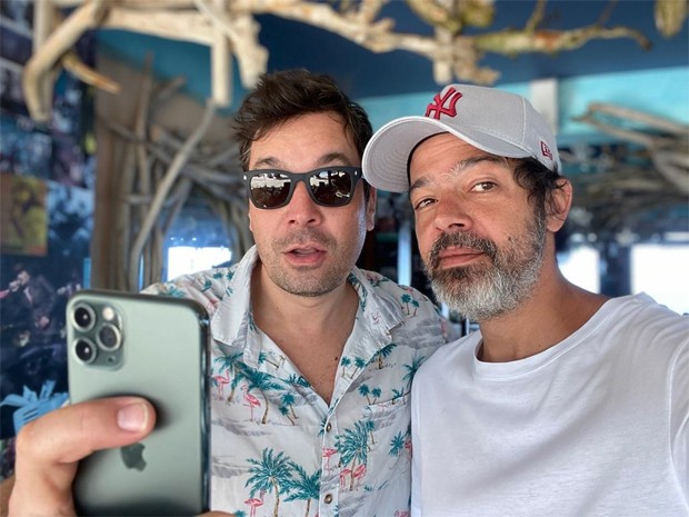 Jimmy Fallon e Bruno Mazzeo (Foto: Reprodução/Instagram)