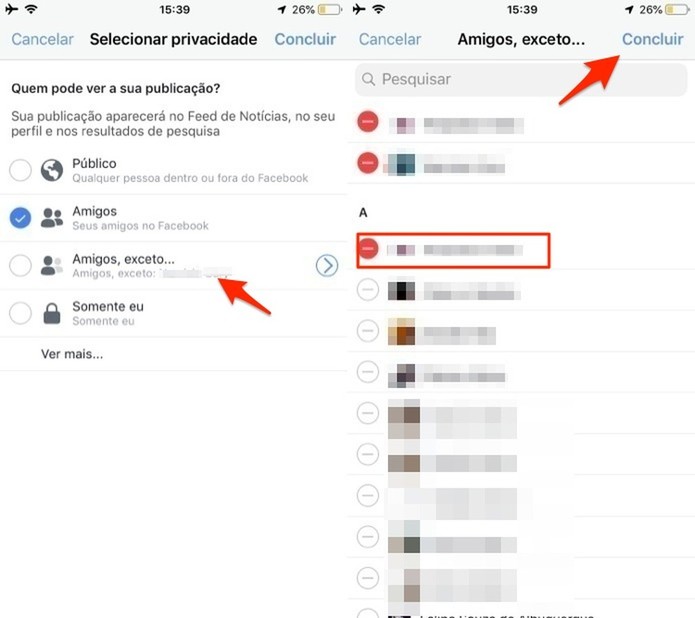 Ação para definir quais amigos não terão acesso a seus novos posts no Facebook (Foto: Reprodução/Marvin Costa) Ação para definir quais amigos não terão acesso a seus novos posts no Facebook (Foto: Reprodução/Marvin Costa)