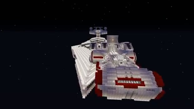 Naves de 'Star Wars' foram recriadas usando os blocos do game 'Minecraft' (Foto: Divulgação/ParadiseDecay)