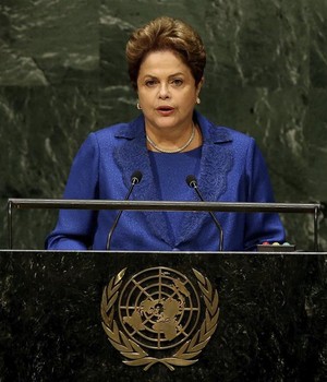 Dilma Rousseff discursa durante Assembleia da ONU (Foto: Agência EFE)