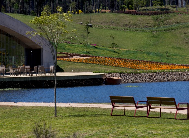 As áreas alagadiças do grande lago foram preservadas como jardins naturais e a mata foi incluída no percurso dos visitantes (Foto: Jô Moreira / Divulgação)
