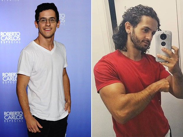Antes e depois de David Lucas (Foto: TV Globo e Reprodução/Instagram)