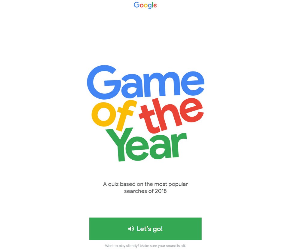 Google lança Game of The Year com retrospectiva dos termos mais buscados — Foto: Reprodução/Game of The Year/Google