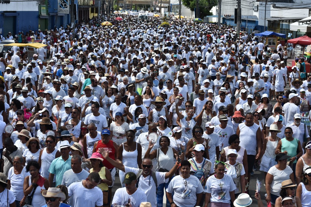 Milhares de pessoas na Lavagem do Bonfim  — Foto: Walmir Cirne/Ag. Haack