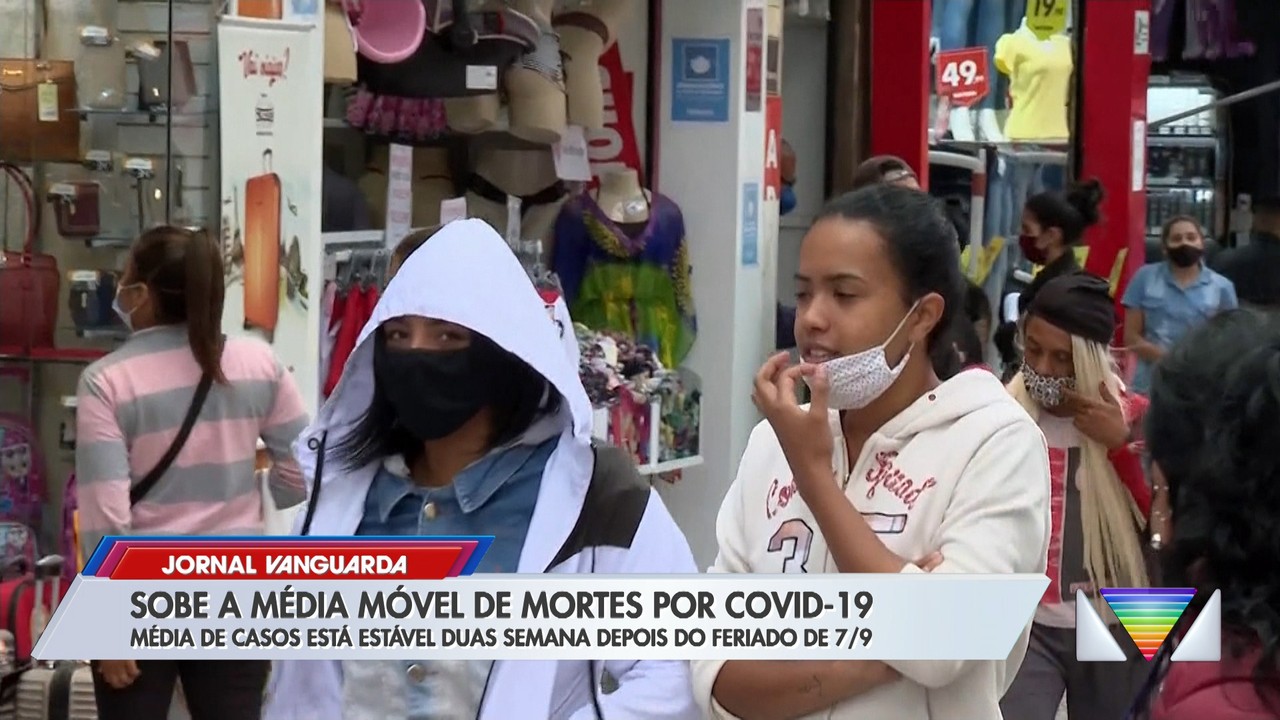Sobe a média móvel de mortes por COVID-19