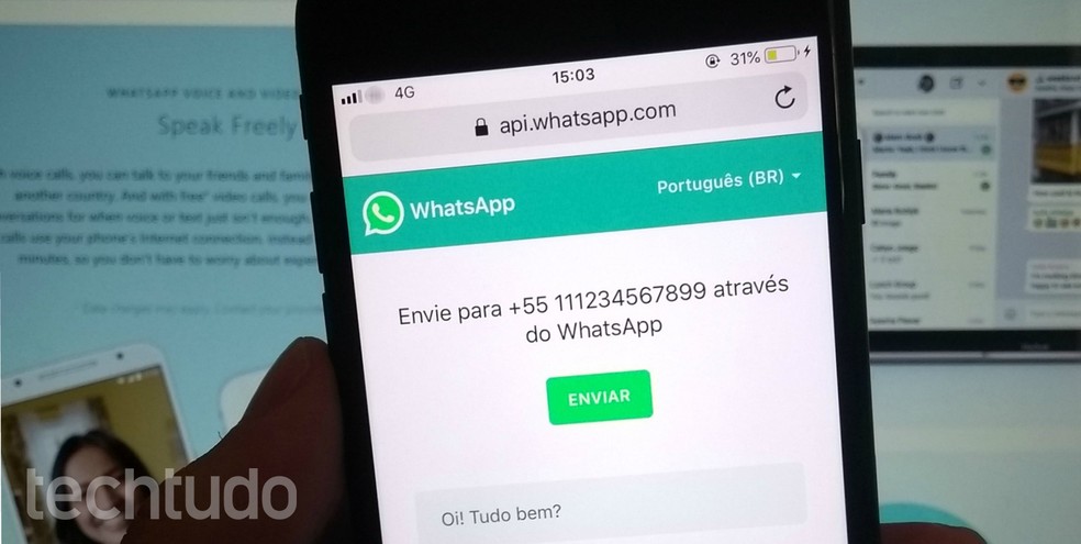 WhatsApp permite criar links diretos para iniciar conversas — Foto: Rodrigo Fernandes/TechTudo