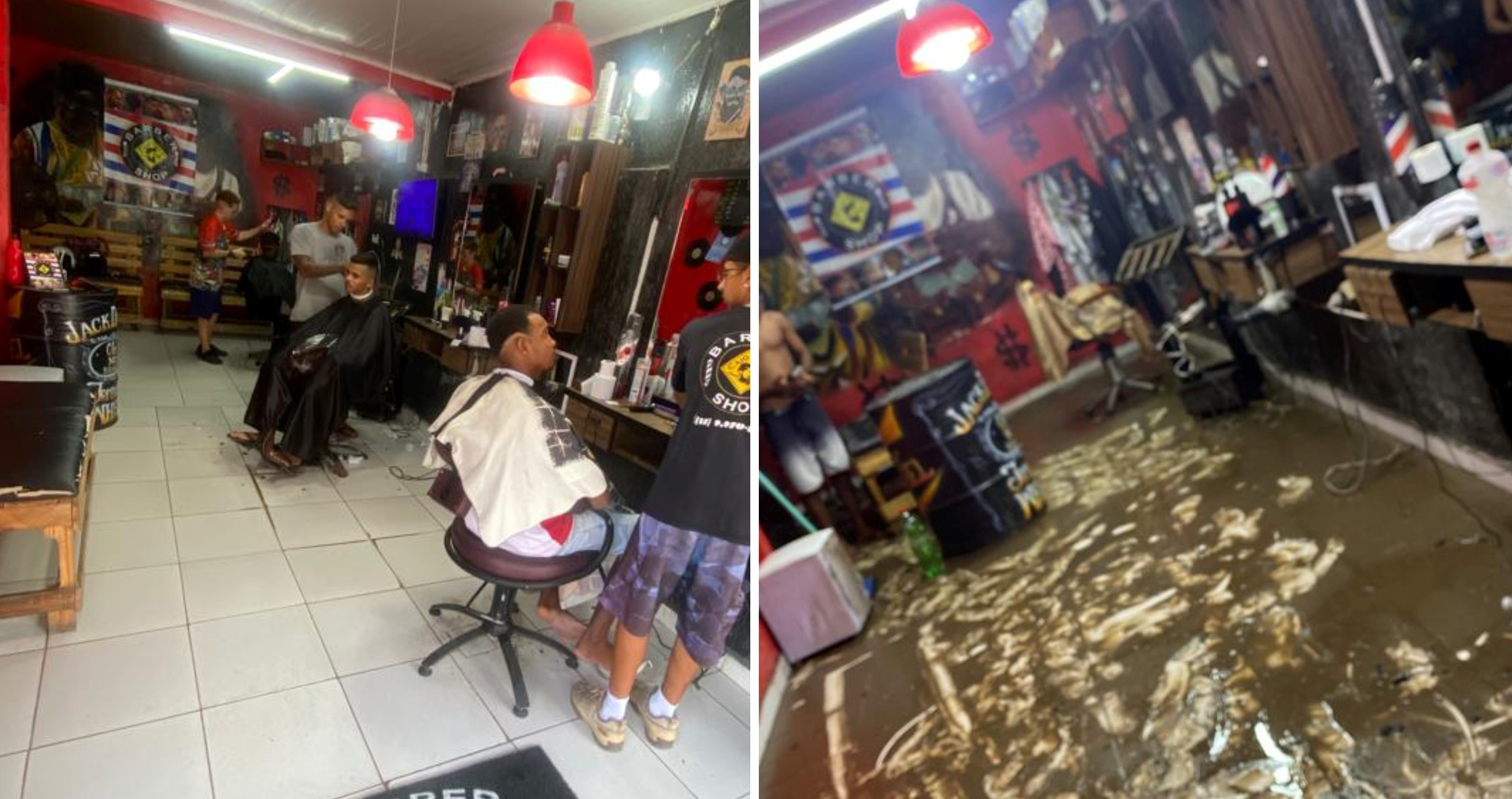 Jovem relata 'pesadelo' ao encontrar barbearia destruída após temporal em SP; VÍDEO
