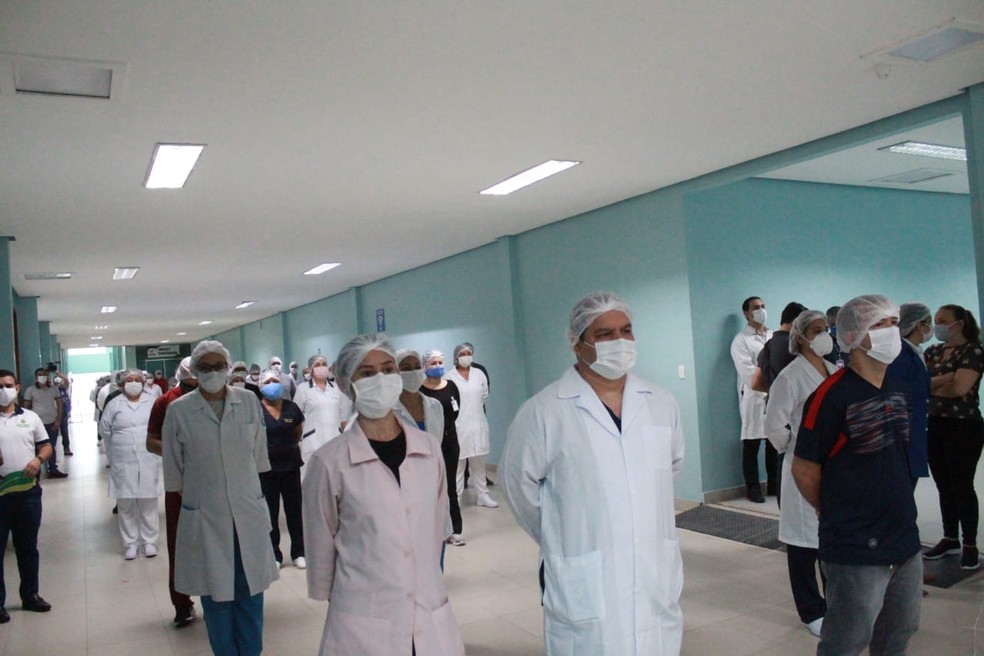 Governo inaugura instalações de hospital de retaguarda para atender pacientes do novo coronavírus no AM — Foto: Eliana Nascimento