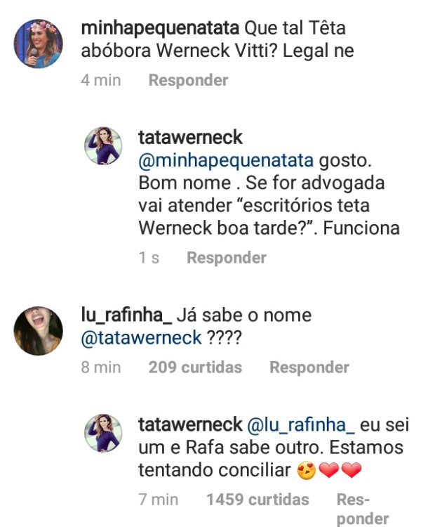 Tatá Werneck fala sobre a escolha do nome da filha (Foto: Reprodução Instagram)