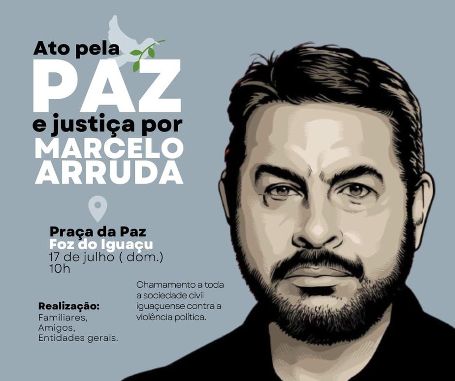 Família de Marcelo Arruda convida população para ato pela paz em Foz do Iguaçu em 17 de julho