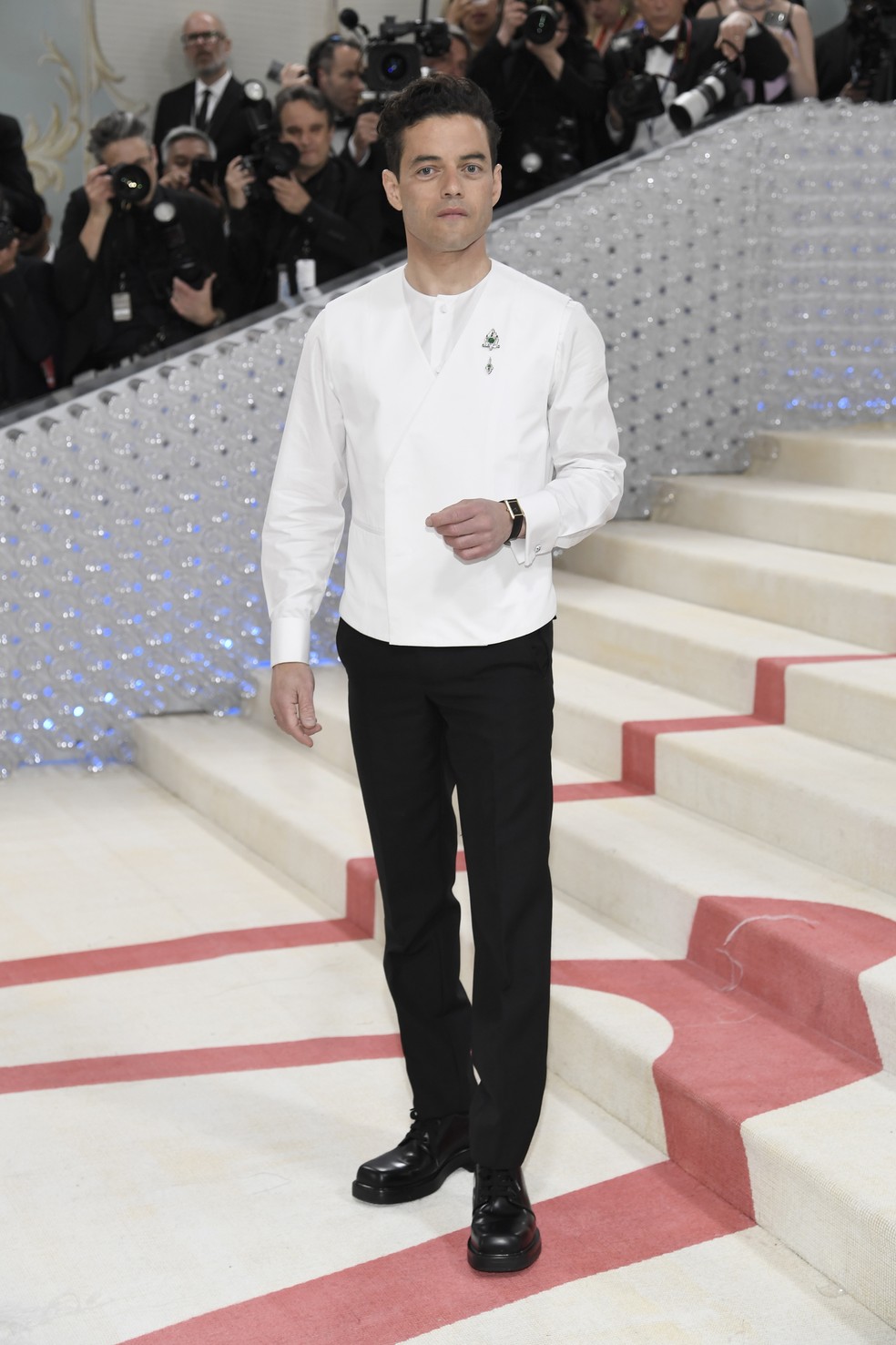 Rami Malek no Met Gala 2023 — Foto: Evan Agostini/Invision/AP