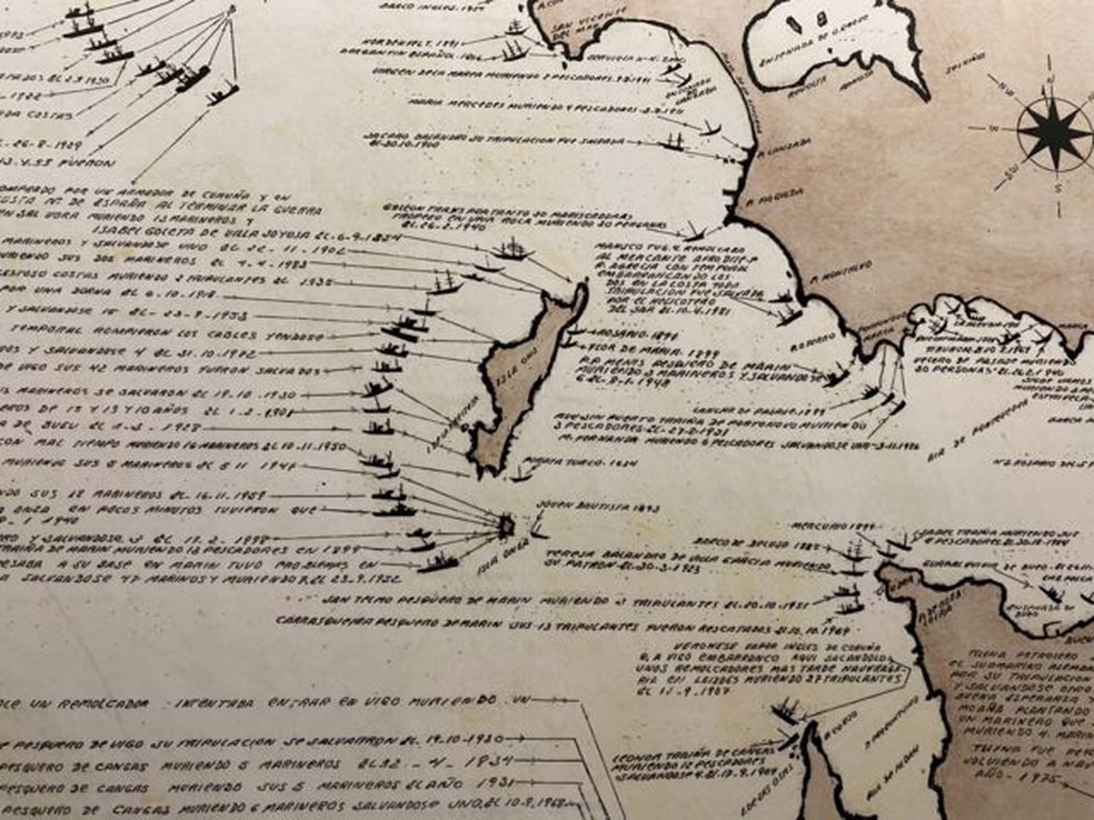 Detalhe da cartografia.  — Foto: Raquel Cintra Pryzant/ BBC