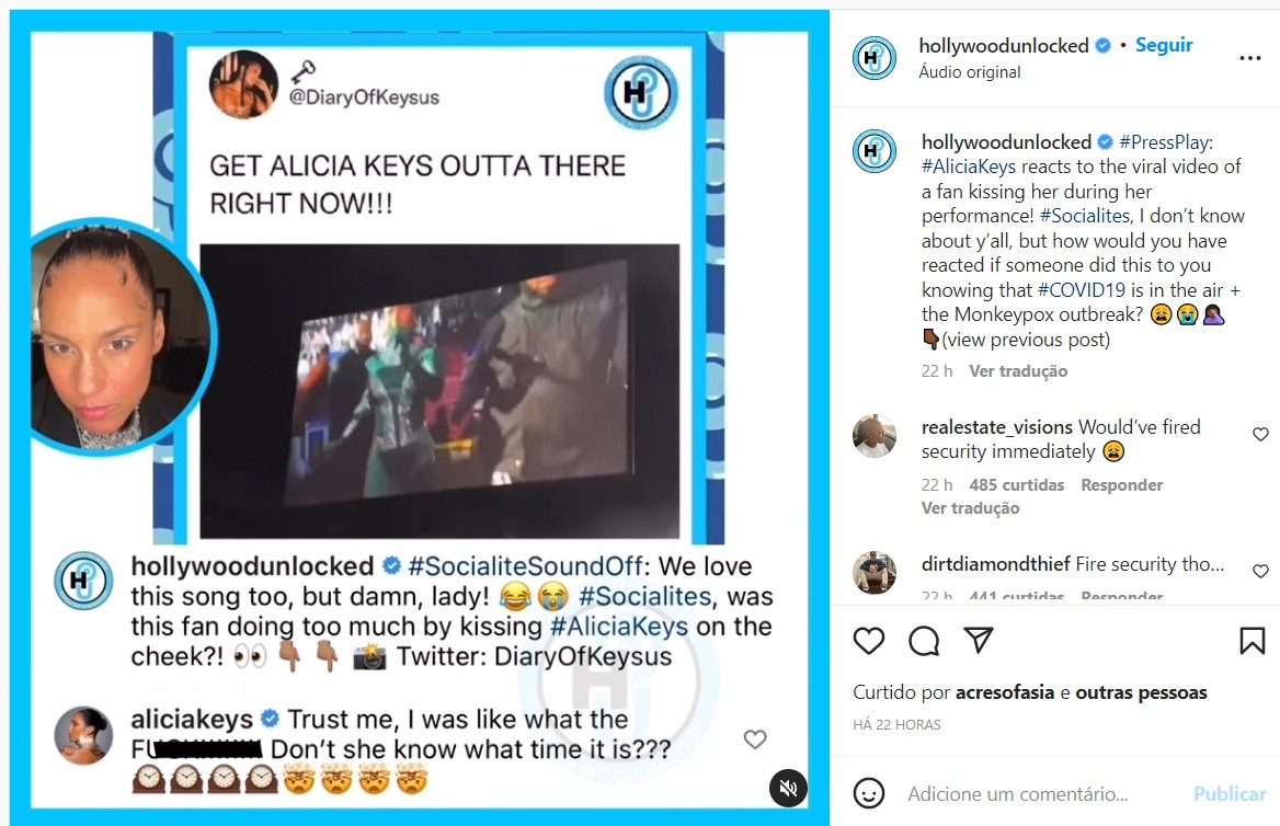 Resposta de Alicia Keys ao ocorrido no show em Vancouver (Foto: Reprodução / Instagram)