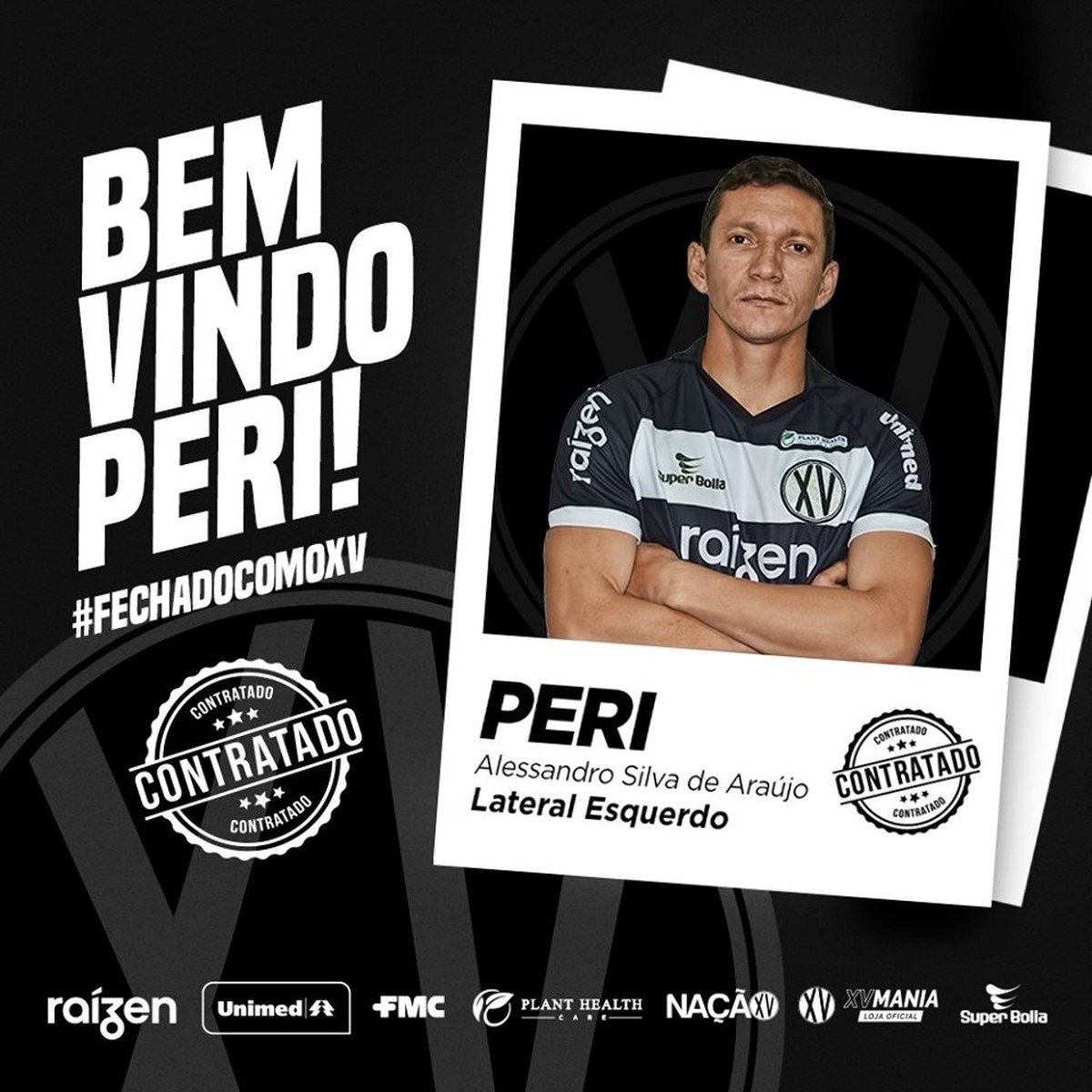 XV de Piracicaba anuncia lateral-esquerdo Peri e encorpa elenco para 