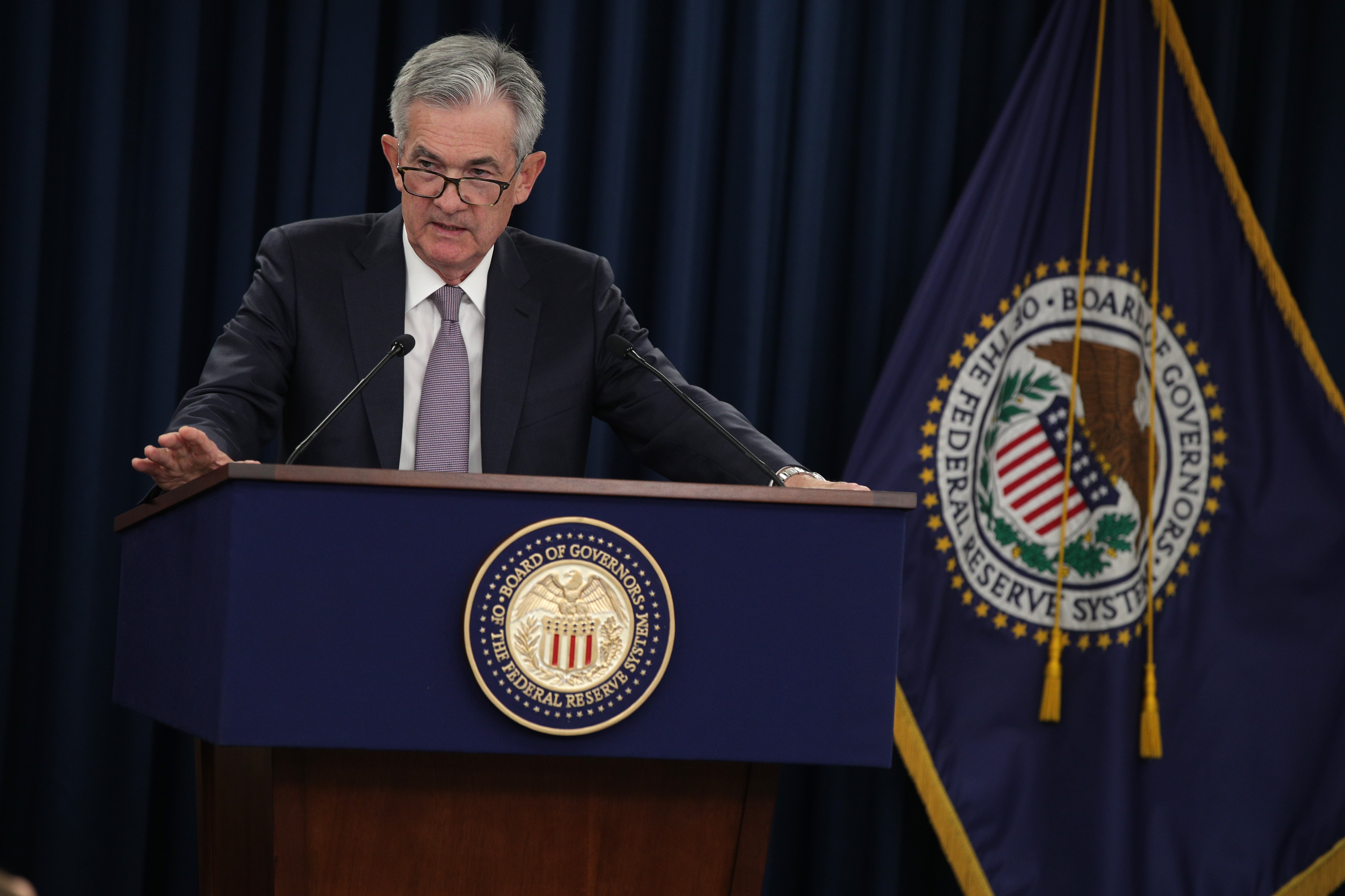 Jerome Powell, presidente do Federal Reserve (Foto:  Alex Wong/Getty Images)
