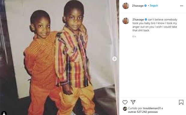 Terrell Davis (esq) e o irmão 21 savage (Foto: Reprodução/Instagram)