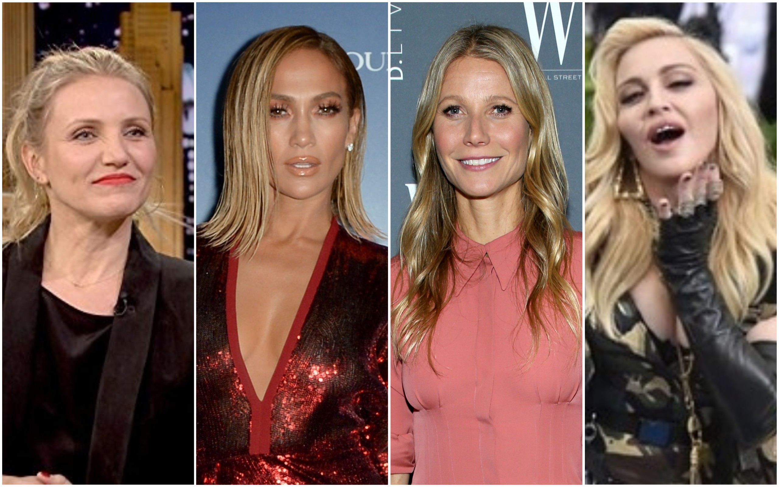 Cameron Diaz, Jennifer Lopez, Gwyneth Paltrow e Madonna (Foto: Getty Images / Instagram)