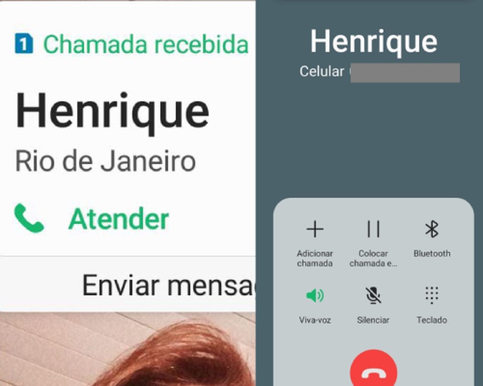 Print das ligações que Ana Luiza diz ter recebido: tom ameaçador — Foto: Reprodução