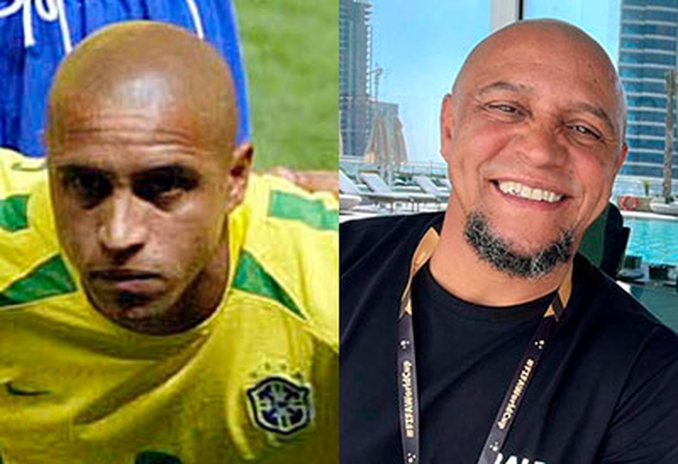 Os heróis do penta: veja o antes e depois de Roberto Carlos — Foto: Reuters/Reprodução/Instagram