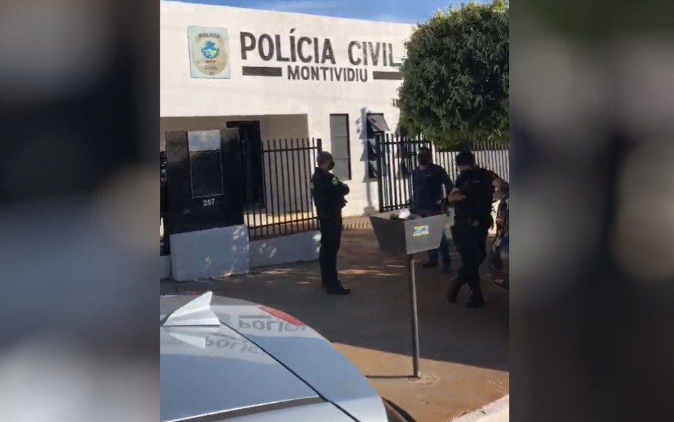 Delegacia de Polícia Civil de Montividiu, onde adolescentes foram levados — Foto: Reprodução/TV Anhanguera