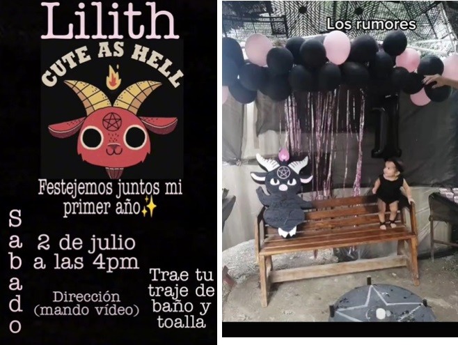 A mãe foi acusada de fazer festa com tema satanista para filha de 1 ano (Foto: Reprodução/ TikTok)