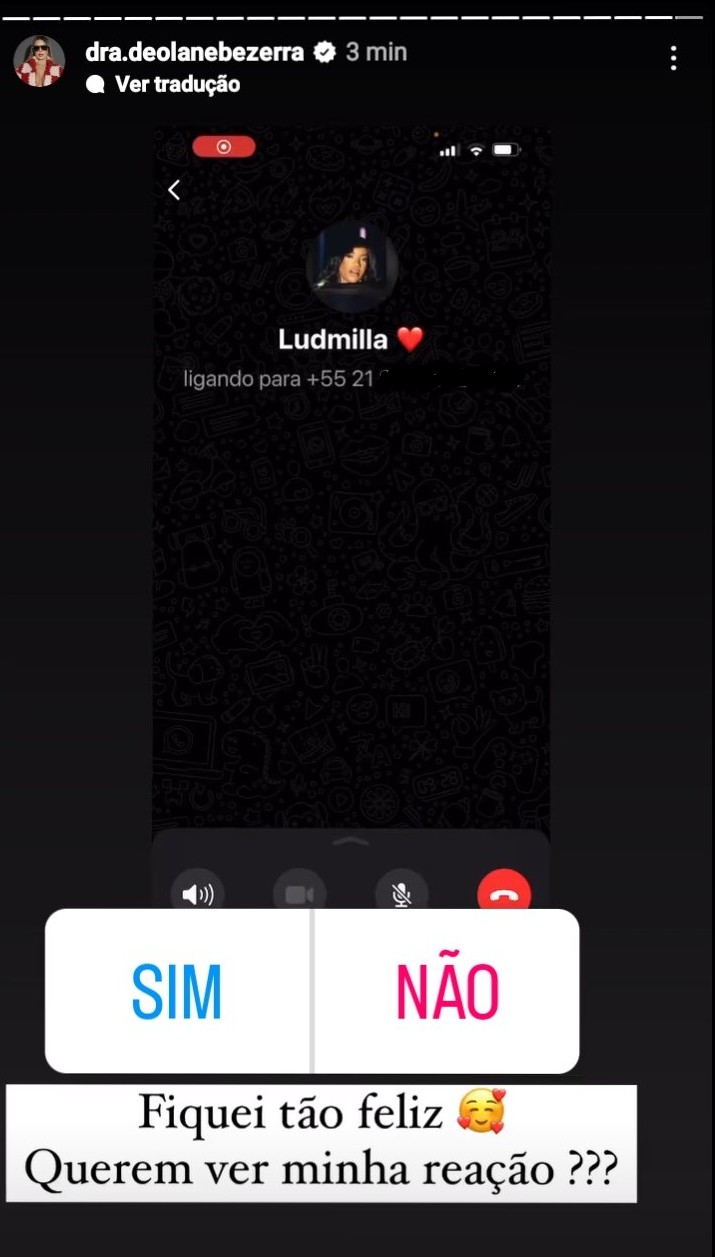 Deolane Bezerra vaza número de Ludmilla por engano (Foto: Reprodução/Instagram)