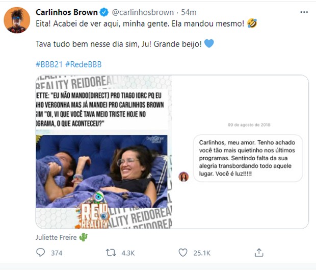 Publicação de Carlinhos Brown (Foto: Reprodução/Twitter)