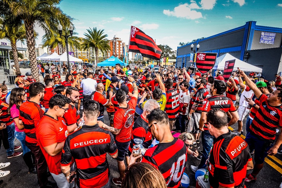 Flamengo teve forte apoio da torcida em Orlando â€” Foto: Alexandre Vidal / Flamengo