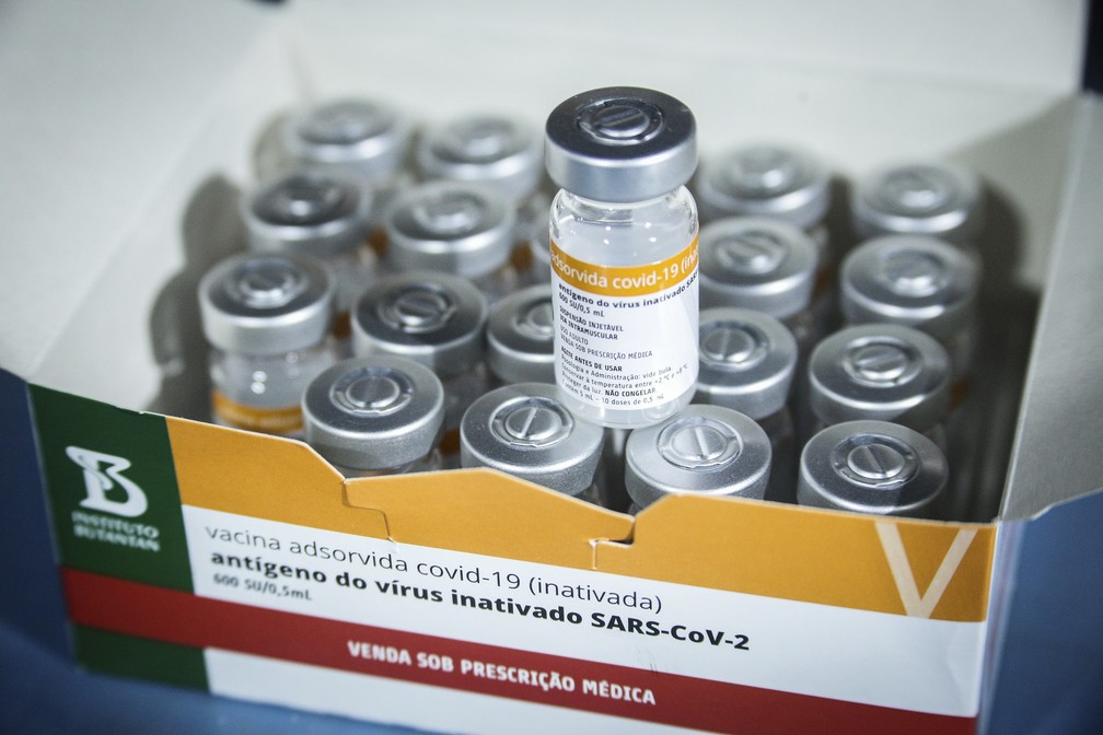 Doses da vacina CoronaVac  — Foto: Breno Esaki/Agência Saúde DF