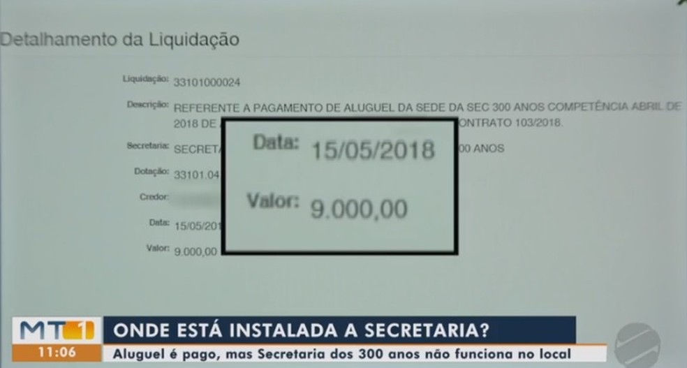 Contrato mostra valor pago por imóvel que não existe. — Foto: TVCA/Reprodução