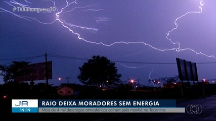 Raio deixa população de Paraíso do Tocantins sem energia elétrica