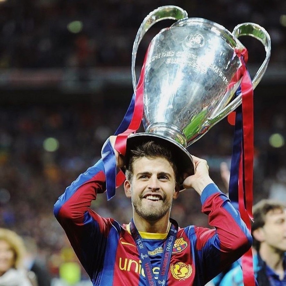 Piqué tem três títulos da Champions com o Barcelona — Foto: Reprodução/Instagram
