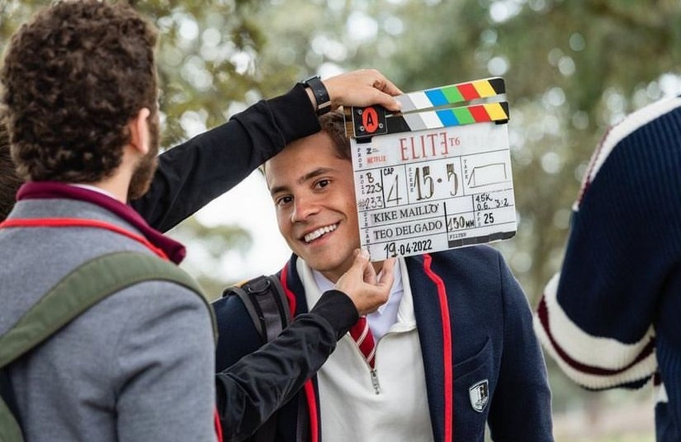 André Lamoglia nos bastidores de Elite — Foto: Reprodução/ Instagram