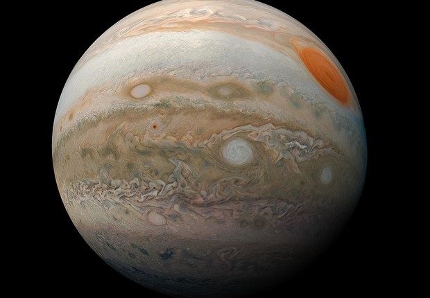 jupiter (Foto: NASA/JPL-Caltech/SwRI/MSSS/Kevin M. Gill, Public domain, via Wikimedia Commons)
