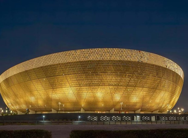 Fachada dourada marca estádio da final da Copa do Mundo do Catar