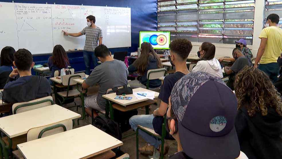 Sala de aula em Ribeirão Preto (SP) — Foto: Reprodução/EPTV