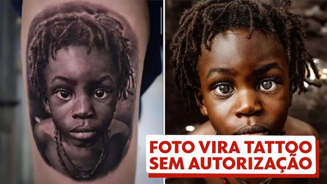 Menino negro tem foto usada em tatuagem em homem desconhecido sem autorização dos pais