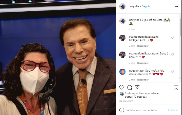 Dory Abravanel, sobrinha de Silvio, afirma que apresentador voltou para casa após internação (Foto: Reprodução/Instagram)