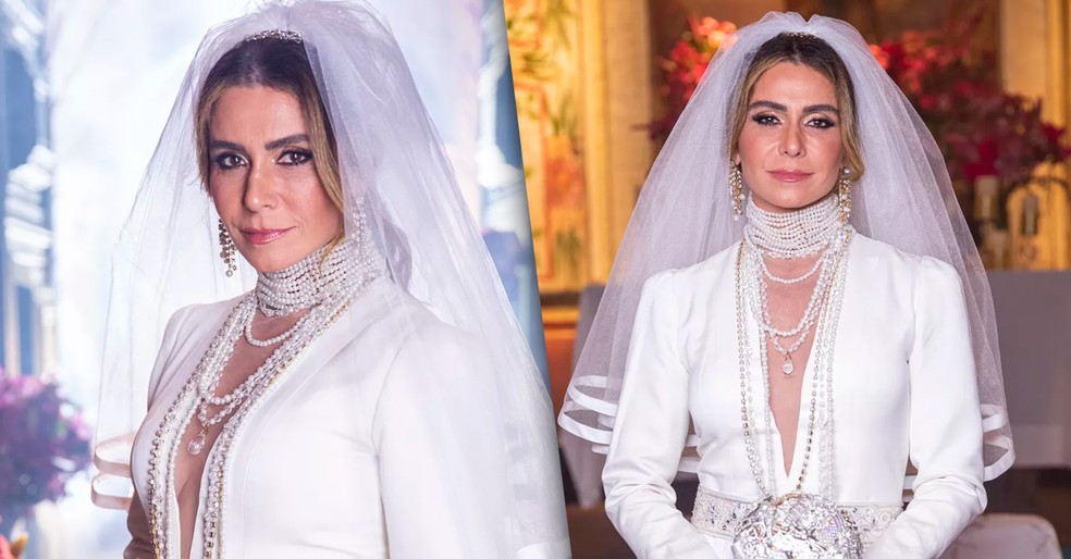 Arrebatadora de noiva para o quase casamento com Neném — Foto: Globo