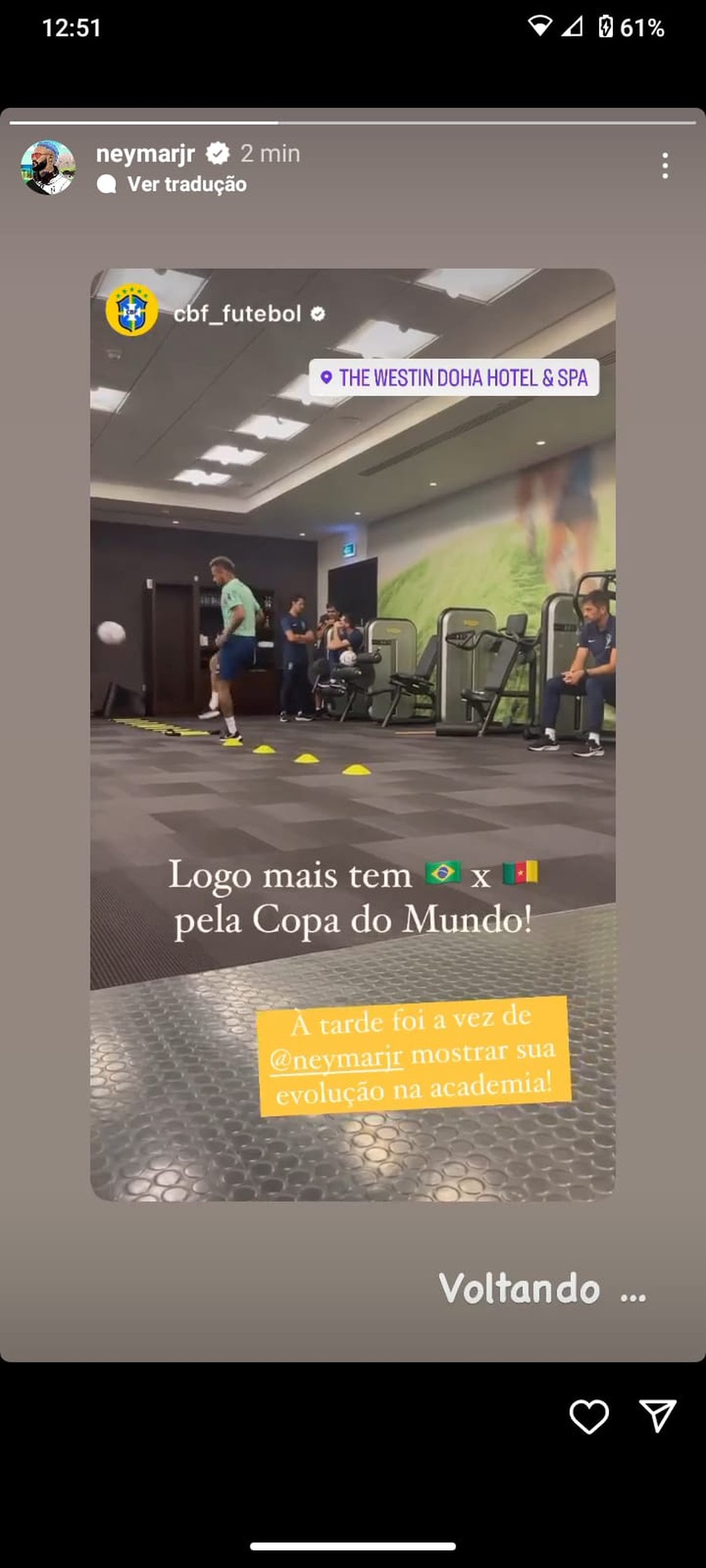 Postagem de Neymar