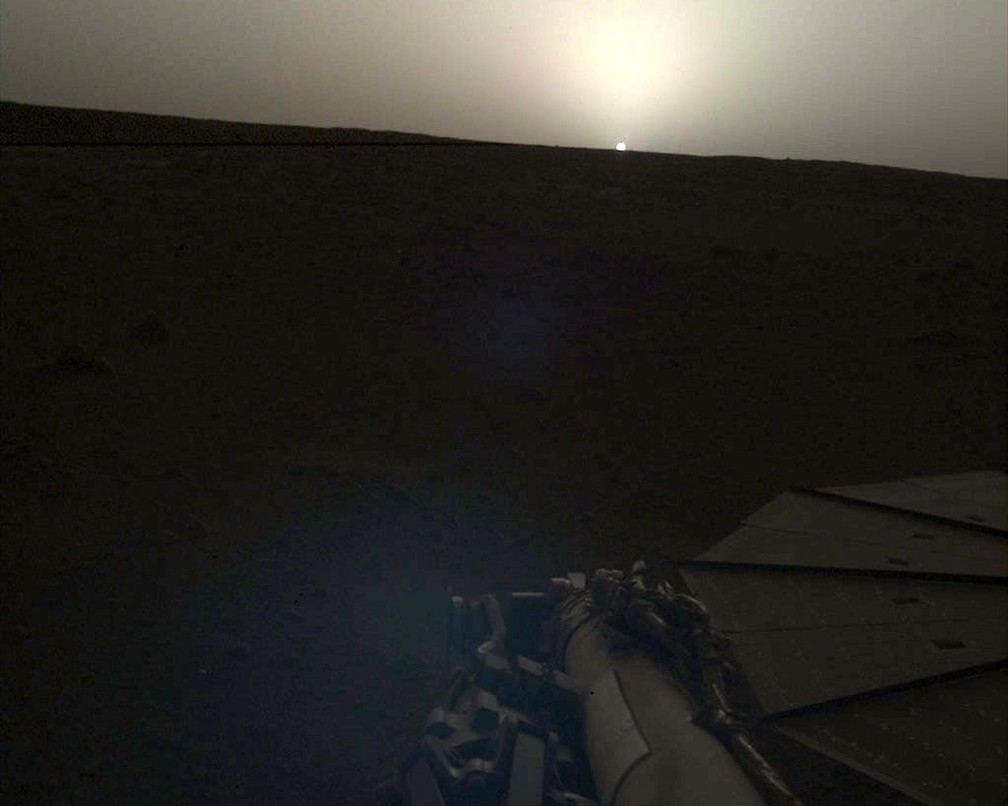 Pôr do sol em Marte registrado no dia 25 de abril de 2019 pela Nasa — Foto: NASA/JPL-Caltech