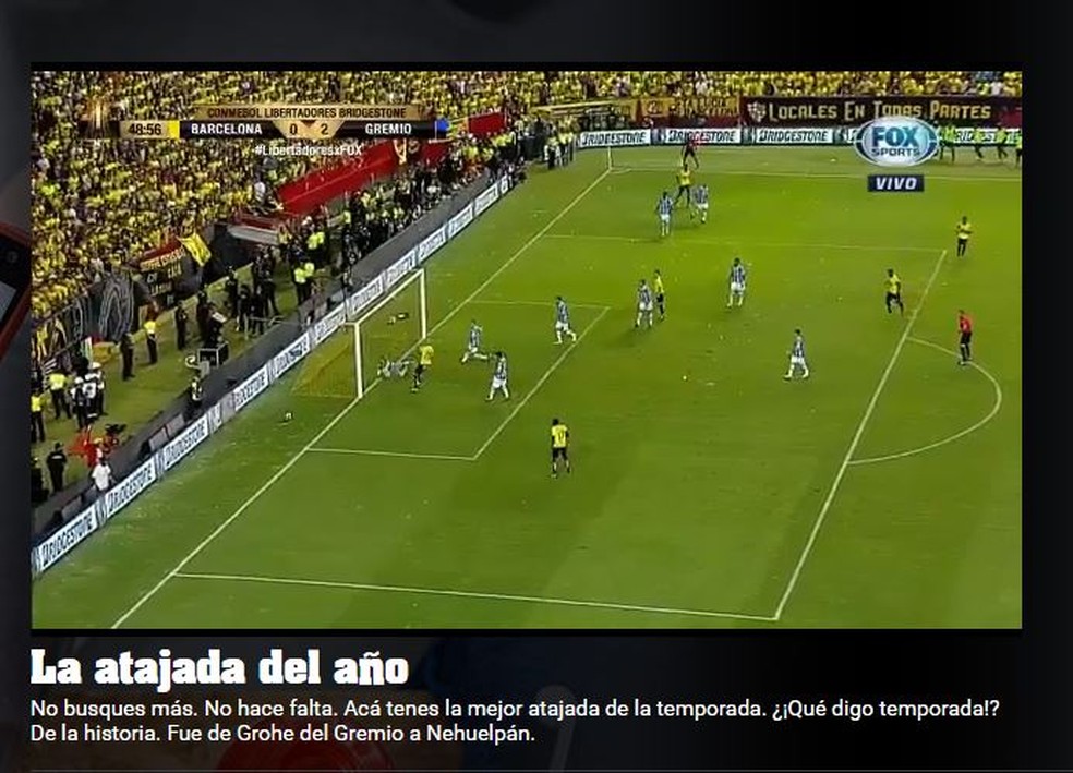 Jornal argentino Olé também destacou o o lance do gremista (Foto: Reprodução)