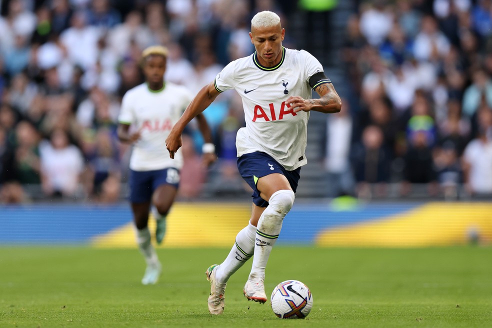 Richarlison em Tottenham x Leicester pela Premier League  Foto: Tottenham Hotspur FC/Tottenham Hotspur FC via Getty Images