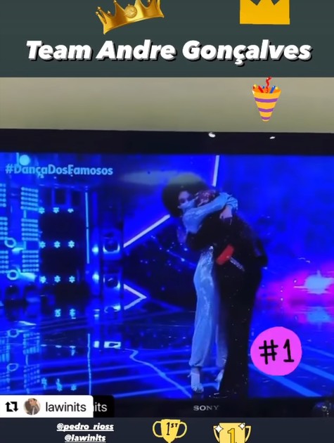Myrian Rios vibra com apresentação de André Gonçalves na 'Dança dos famosos' (Foto: Reprodução Instagram)