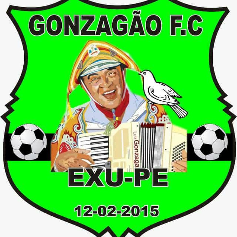 Escudo do atual Gonzago Futebol Clube, time em homenagem a Luiz Gonzaga  Foto: Divulgao