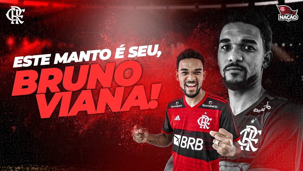 Bruno Viana é apresentado pelo Flamengo — Foto: Reprodução